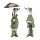 Stone Garden Duck with Raincoat and Umbrella Accent (Set of 2)