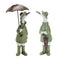 Stone Garden Duck with Raincoat and Umbrella Accent (Set of 2)