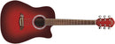Oscar Schmidt Dreadnought Cutaway Acoustic Guitar w/ Gig Bag - Red - OD45CRDBPAK