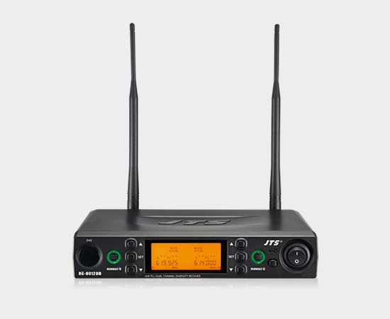 JTS RU-8012DB Dual-Channel Diversity Wireless Microphone System w/ 2 Microphones