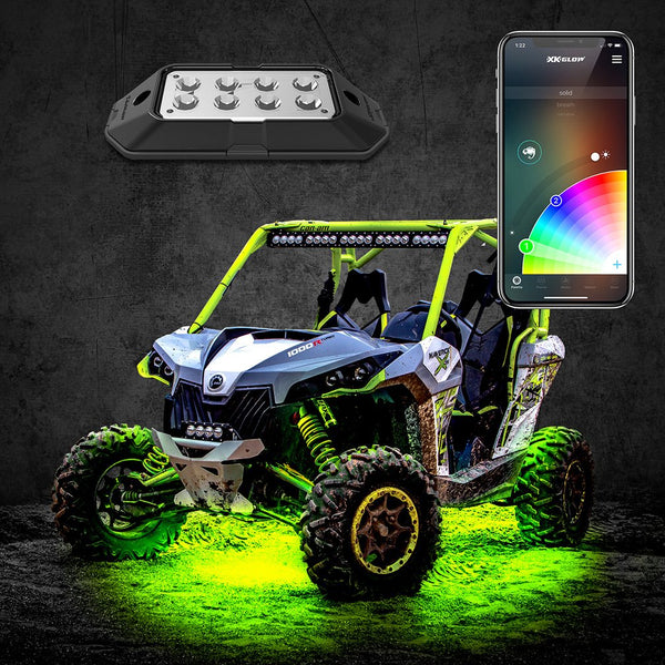 XKGlow RGB (8) LED Rock Light Kits - Bluetooth Controls XK-ROCK-ADV