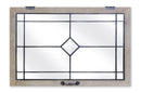 Wall Mirror - Window Frame Style - 36"L x 24"H - Farmhouse Rustic Decor Wood Glass