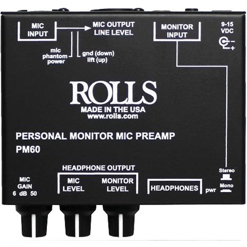 Rolls Personal Monitor Microphone Preamp - PM60