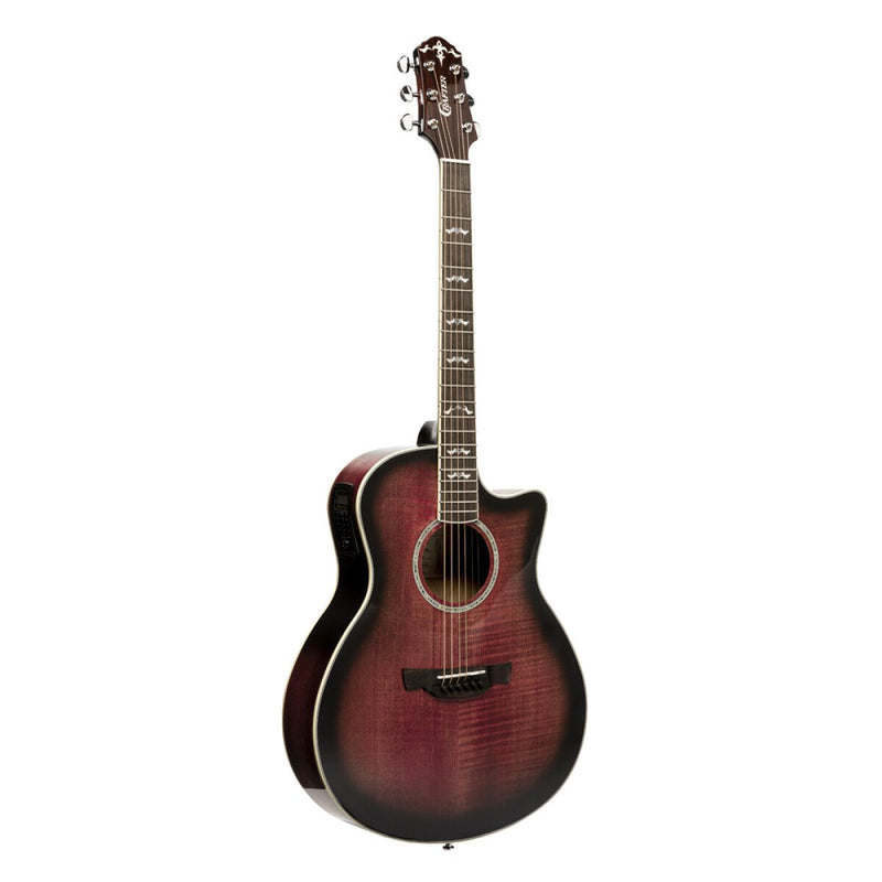 Crafter Noble Small Jumbo Acoustic-Electric Guitar - Transparent Purple Burst