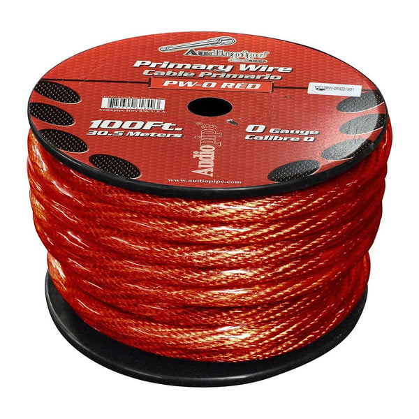 Audiopipe Power Wire 0ga. 100' Red  PW0100RD