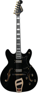 Hagstrom 67' Viking II Hollow-Body Electric Guitar - Black Gloss - VIK67-G-BLK