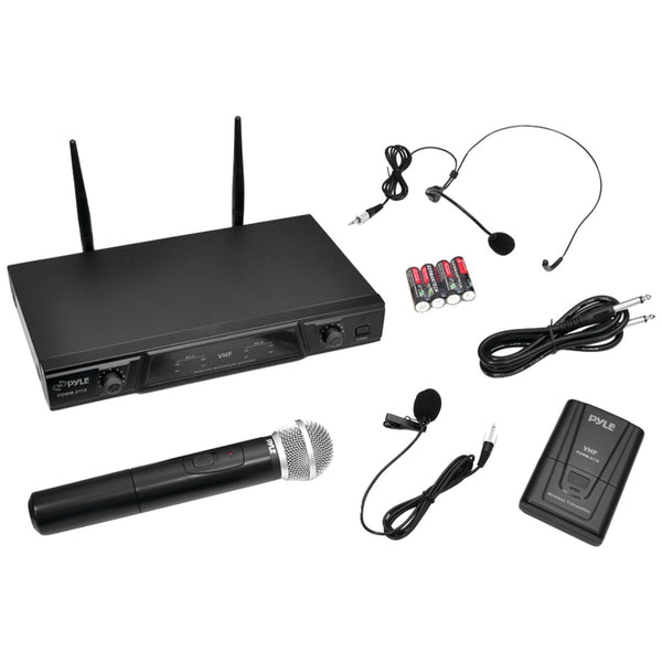 Pyle Pro PDWM2115 VHF Dual-Channel Wireless Microphone Receiver System