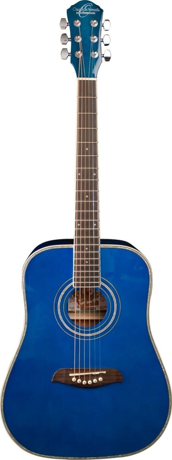 Oscar Schmidt OG1 3/4-Size Acoustic Guitar Trans Blue - OG1TBL