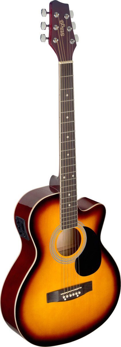 Stagg Auditorium Cutaway Acoustic Electric Guitar - Sunburst - SA20ACE SNB