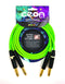 Cordial 2' Hi-Flex DJ Dual - 1/4″ TS to 1/4″ TS - Neon Green - CEONDJPLUG0.6G