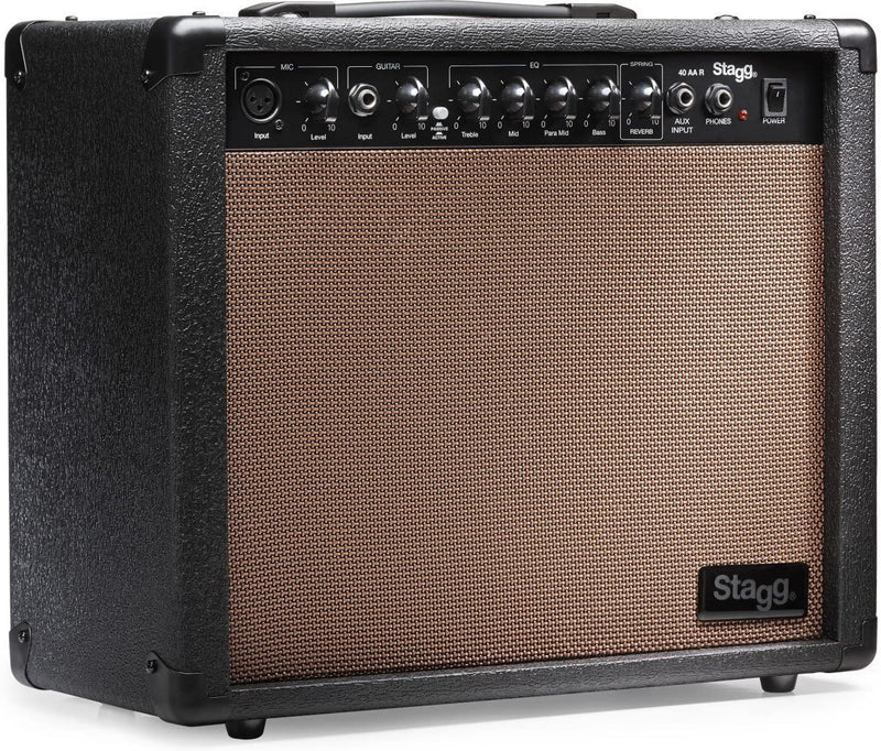 Stagg 40-Watt Acoustic Guitar Amplifier w/ Spring Reverb - 40 AA R USA