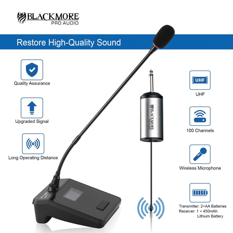 Blackmore Podium/Conference Wireless UHF Microphone System - BMP-17