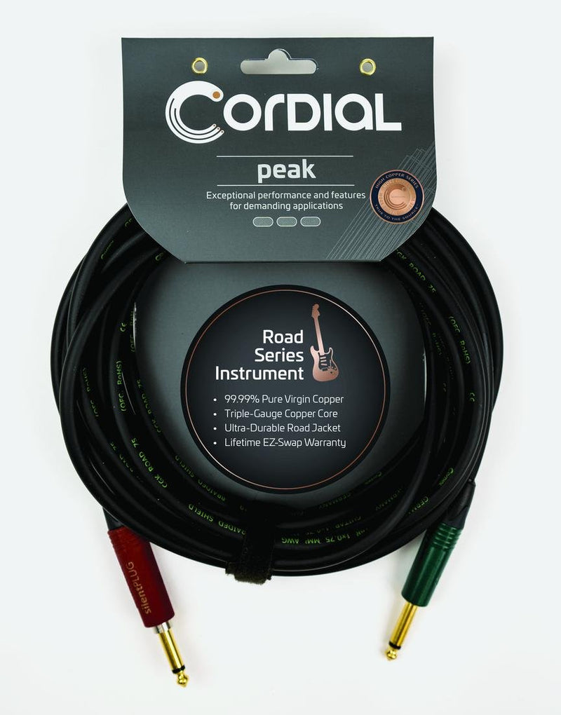 Cordial 30' Instrument Cable - 1/4″ Straight End to End - Black - CRI9PP-SILENT