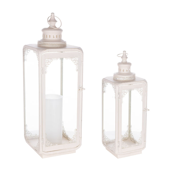 Ornate Curved Metal Lantern (Set of 2)