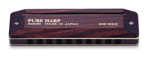 Suzuki Pure Harp Pro Wooden 10 Hole Diatonic Harmonica Key of B - MR-550-B