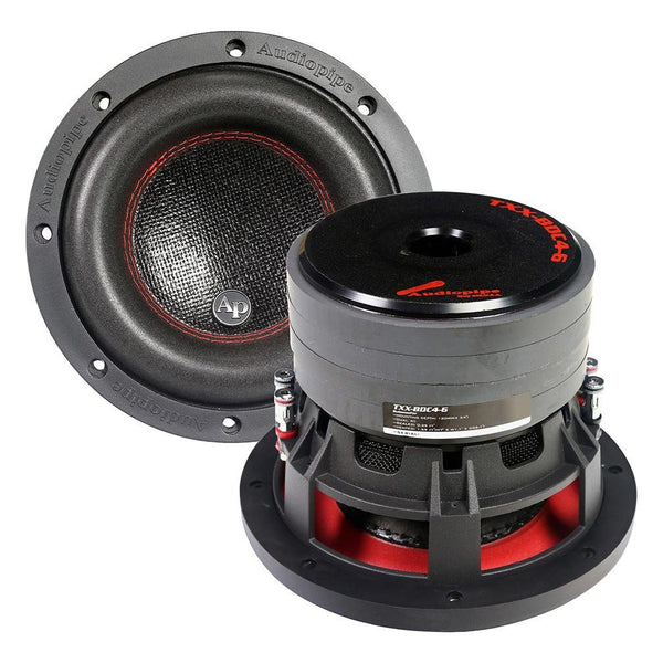 Audiopipe 6.5" Subwoofer Quad Stacked Magnet Woofer 250W RMS TXX-BDC4-6
