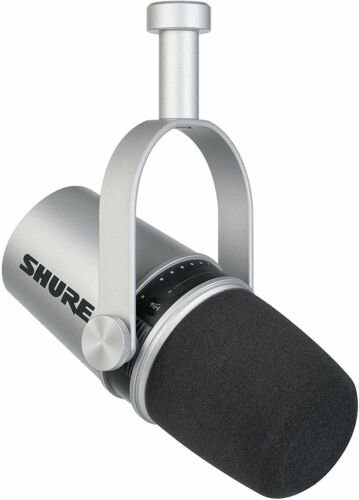 Shure MV7 Podcast Dynamic  USB/XLR Microphone - Silver - MV7-S-U - New Open Box