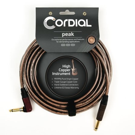 Cordial 1/4″ Straight to Right Angle 10' Instrument Cable - CSI3RP-METAL-SILENT