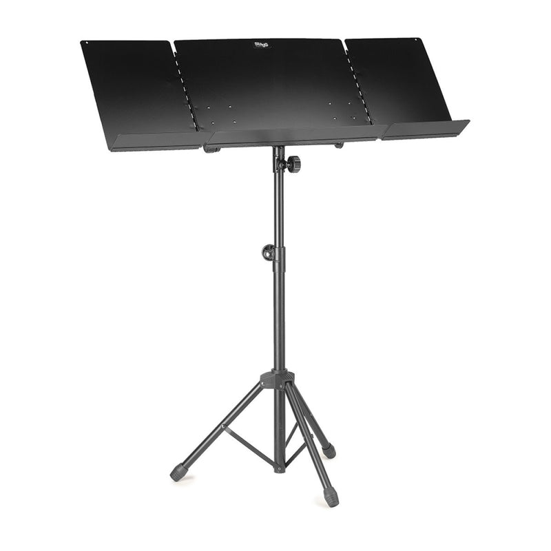 Stagg Orchestral Metal Music Stand & Rest w/ Expandable Sides - MUS-A6 BK