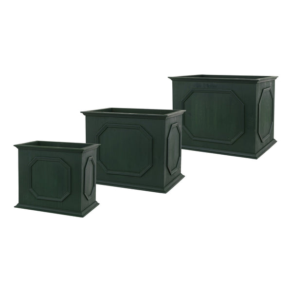Green Wood Rectangle Platner Box (Set of 3)