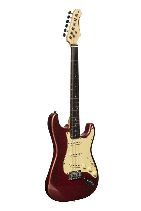 Stagg Solid Body S-Type Electric Guitar - Candy Apple Red - SES-30 CAR