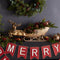 Holiday Deer with Sleigh with Gold Finish 25"L