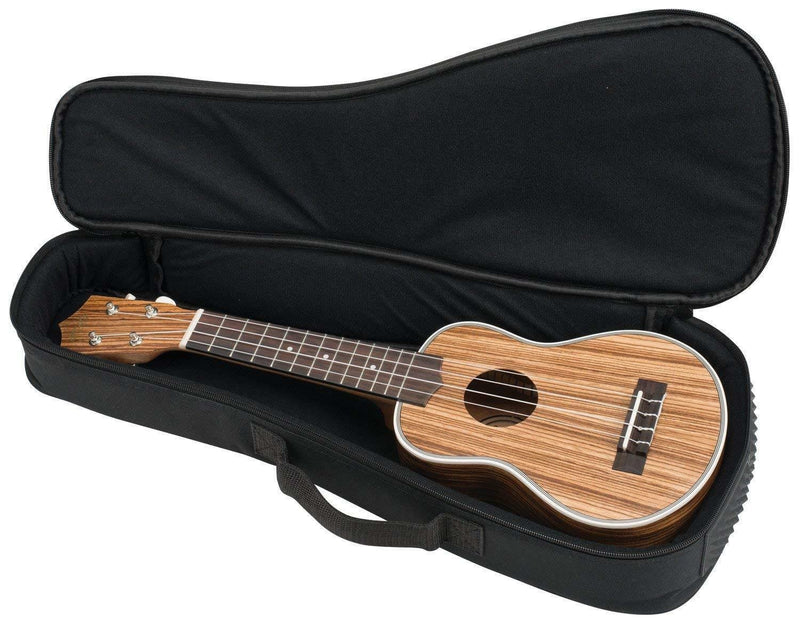 Hilo Ukuleles 2954 Premier Series Zebrawood Soprano Ukulele - with Free Gigbag