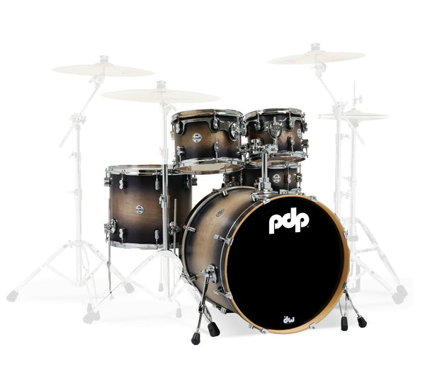 PDP Concept Series 5-Piece Maple 10/12/16/22/14 Drum Kit - Satin Charcoal Burst