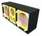 DeeJay LED Car Speaker Enclosure Two 12" Woofers w/ 2 Tweeters & 1 Horn - Yellow