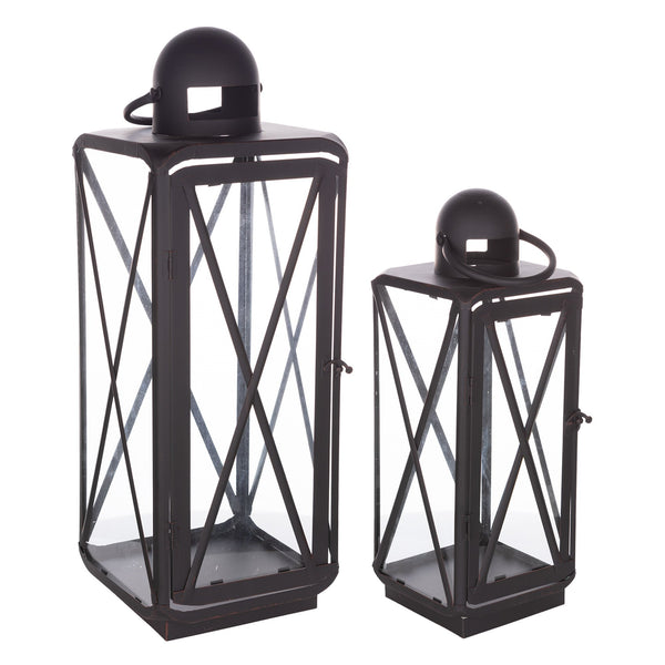 Traditional Curved Metal Lantern (Set of 2)