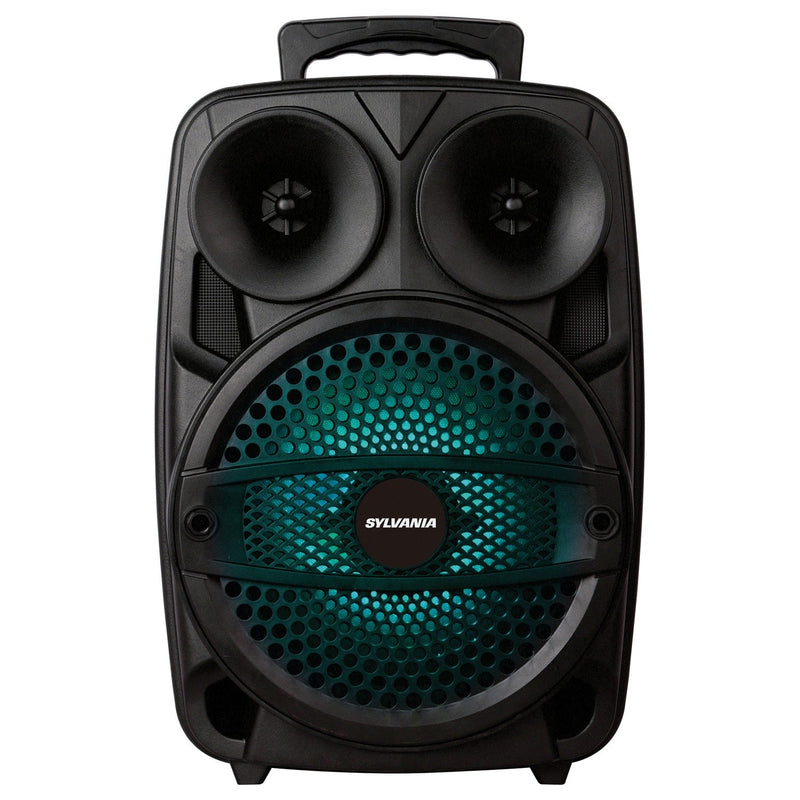 SYLVANIA 8" 15W Bluetooth® Tailgate Speaker w/ FM Radio LED Lights & Mic SP740-C