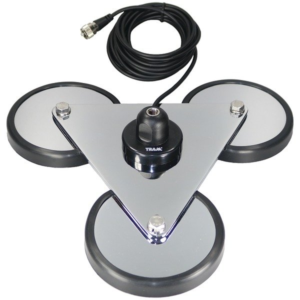 Tram 2692 5" Tri-Magnet CB Antenna Mount w/ Rubber Boots & 18' Coaxial Cable