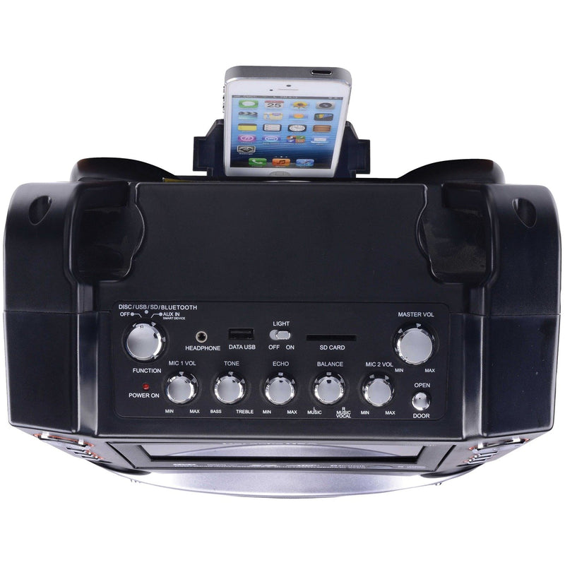 Karaoke USA Bluetooth Karaoke Machine with Synchronized LEDs - GF846