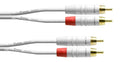 Cordial 10' Unbalanced Twin Cable - RCA to RCA - White - CFU3CC-SNOW