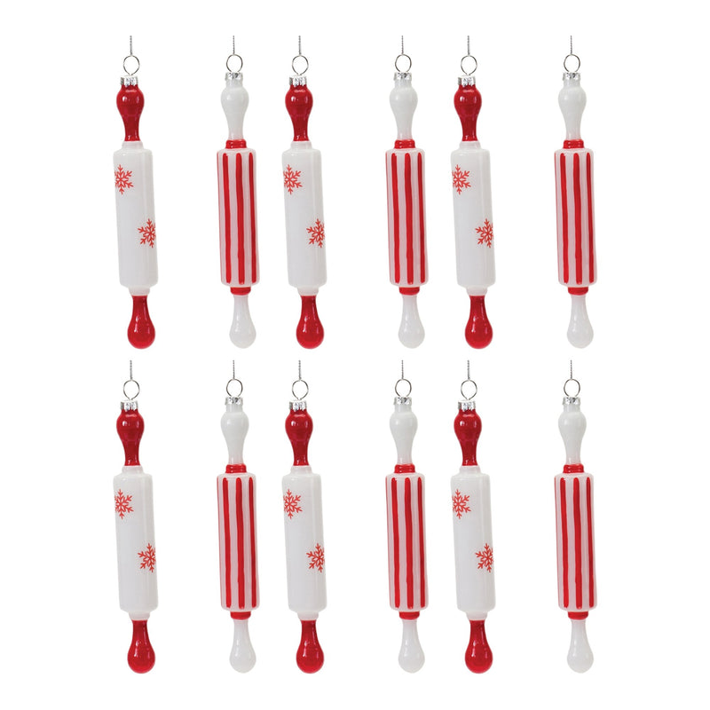 Glass Rolling Pin Ornament (Set of 12)