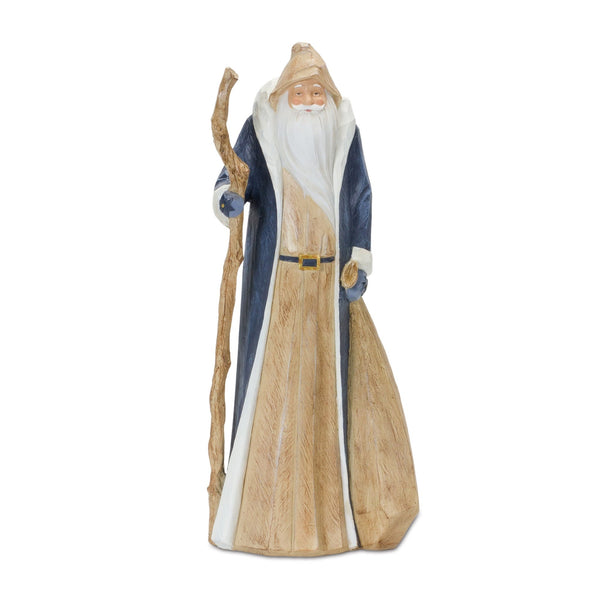 Rustic Santa Statue with Staff 15.75"H