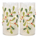 Beaded Glass Mistletoe Candle Holder (Set of 2)