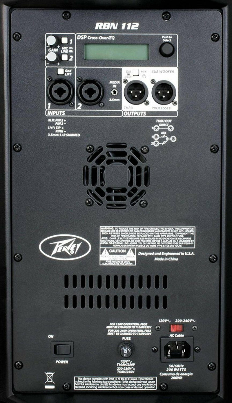 Peavey RBN 112 1500W Active Loudspeaker PA Club DJ and Stage Speaker