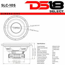 DS18 SLC10S 440W Max 4-Ohm 10" Subwoofer