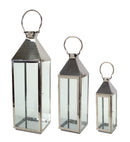 Modern Stainless Steel Metal Lantern (Set of 3)