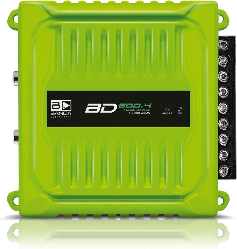 Banda BD800.42OHMGREEN 800-Watt 4-Channel Car Amplifier - Green