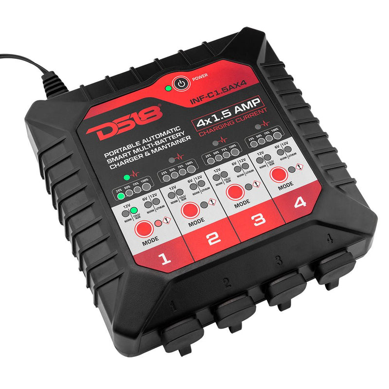 DS18 INF-C1.5AX4 4x1.5 AMP Automatic Smart Lithium and AGM Battery Charger and Maintainer
