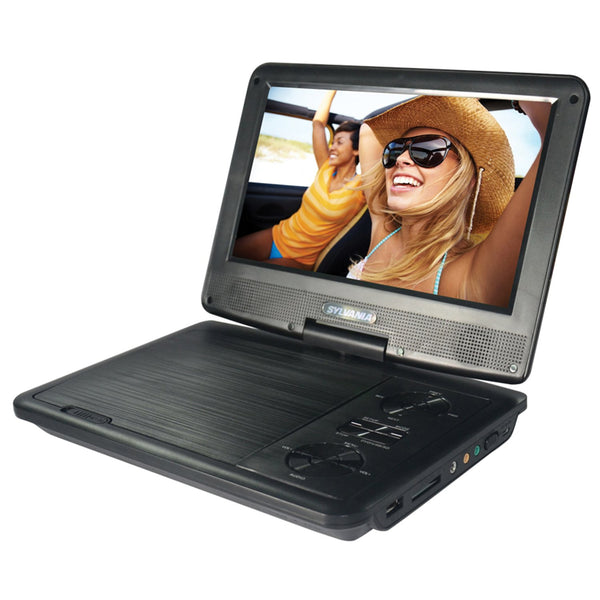 SYLVANIA 9-In. Swivel-Screen Portable DVD Player w/ Earphones & Battery SDVD9321