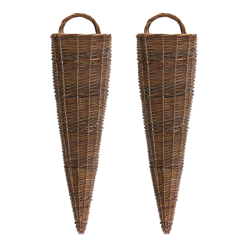 Tall Woven Willow Wall Basket (Set of 2)