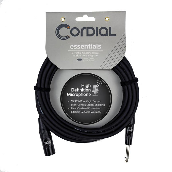 Cordial 25' Unbalanced Microphone Cable - XLR Male to TRS 1/4-inch - CIM6MV