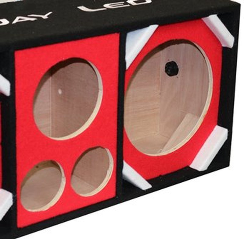 Deejay LED Red Chuchera Quad Port Speaker Enclosure - D10T2H1RED