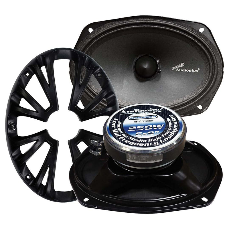 Audiopipe 6x9" Low Mid Frequency Speaker 125W RMS/250W Max 8 Ohm Pair APMB6900D