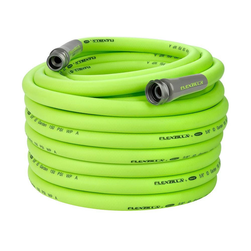 Flexzilla Garden Hose 5/8in x 100ft 3/4in   11 1/2 GHT Fittings HFZG5100YW