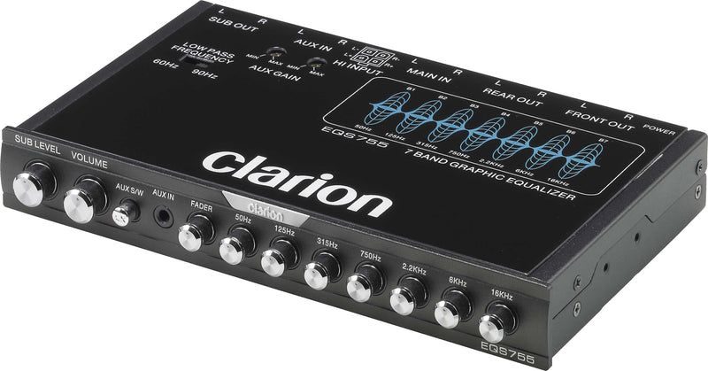 Clarion 1/2-DIN Car Equalizer/Crossover w/ AUX & RCA Inputs - EQS755