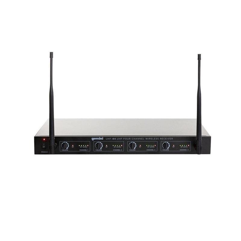 Gemini UHF-04M 4-Channel Handheld Wireless Microphone - 150' Range, Quad UHF